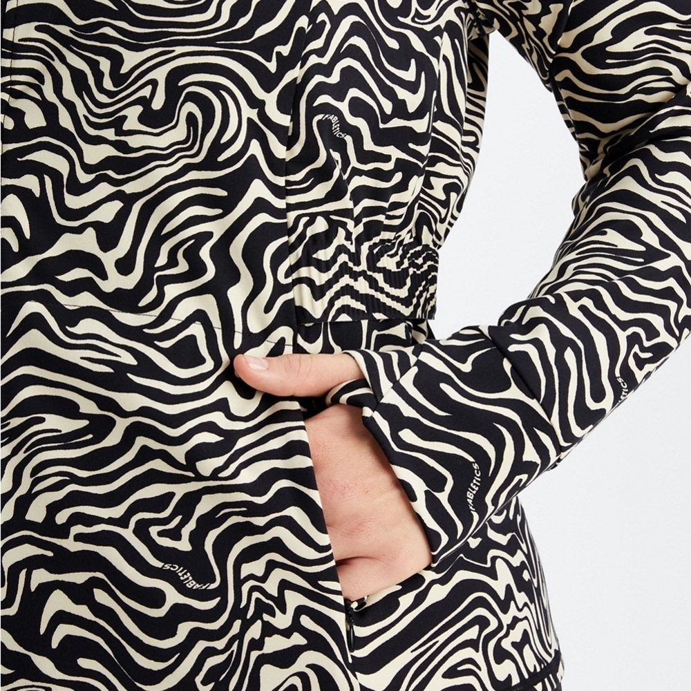 Fabletics XL Marbled Zebra Trinity Performance Activewear Zip Jacket w/ Pockets - Picture 12 of 16